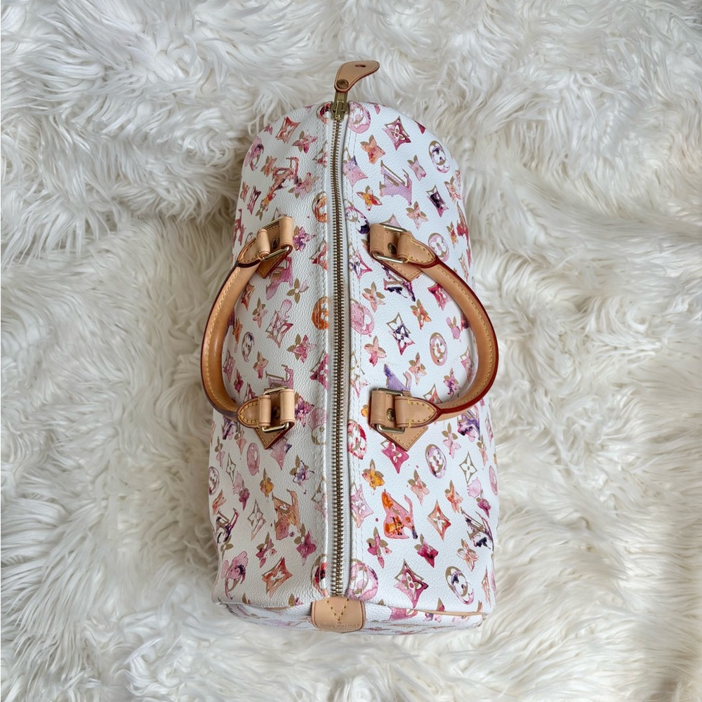 β¨π¦ Louis Vuitton π¦β¨ Speedy 35 Richard Prince Aquarelle Watercolor - Picture 11 of 16